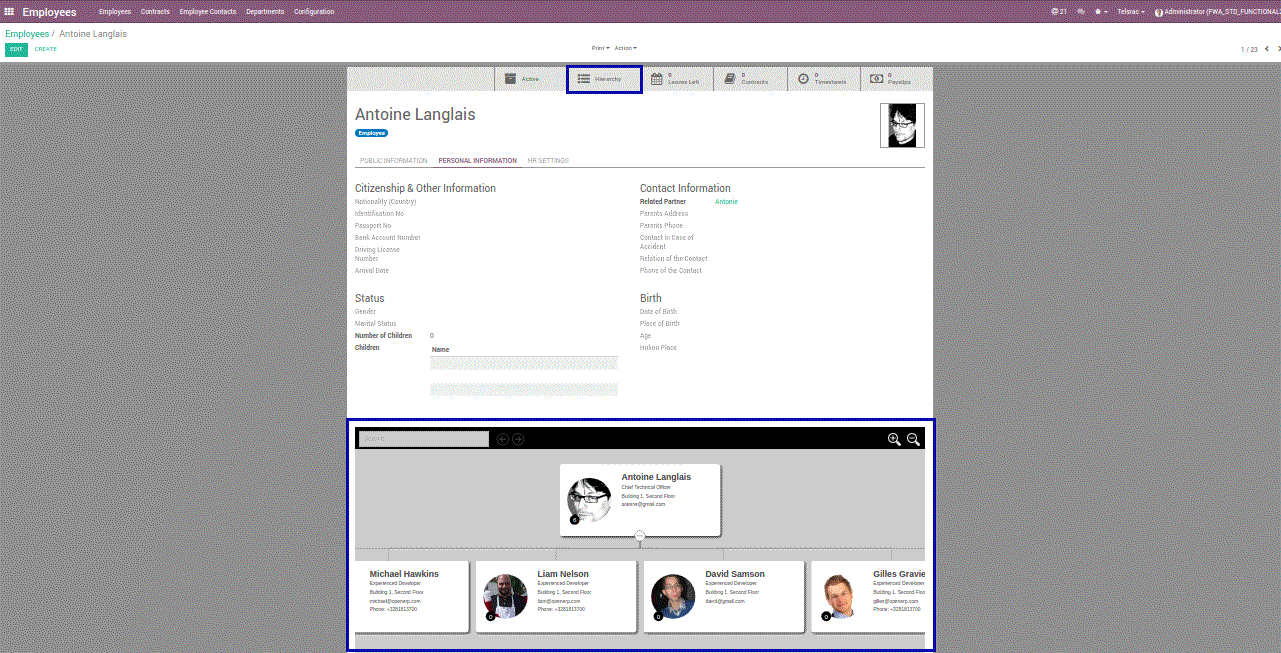 Odoo text and image block
