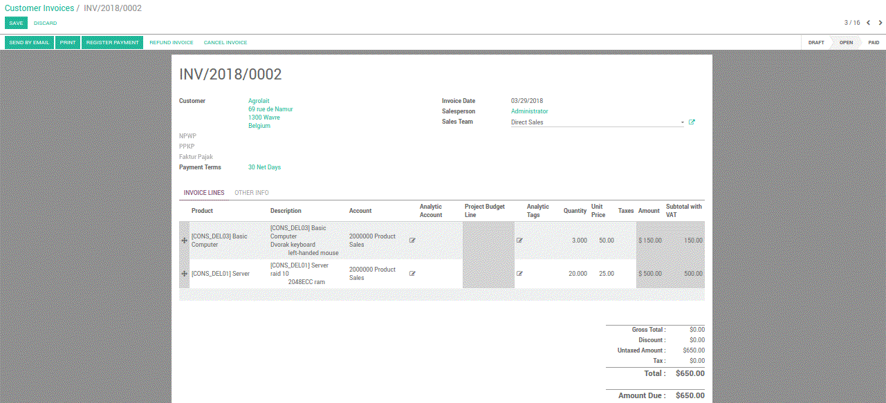 Odoo text and image block