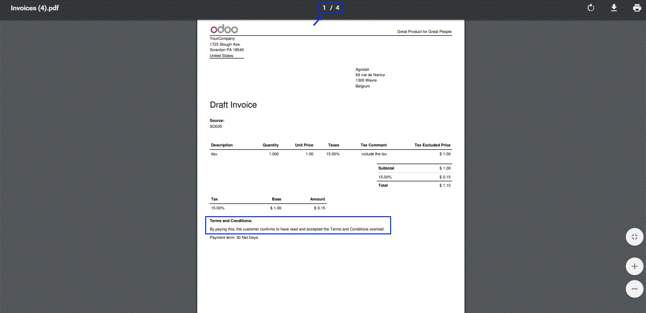 Odoo text and image block