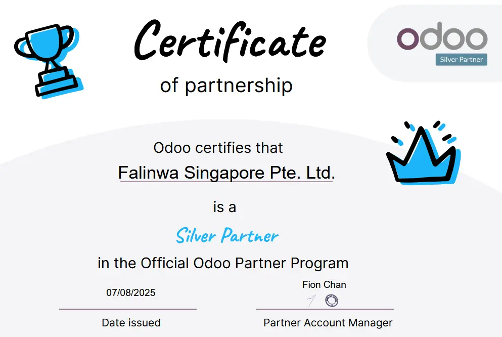 Odoo Silver Partner Certificate